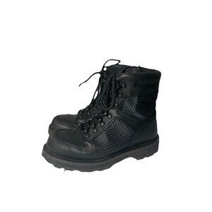 Harley Davidson D84710 Womens Black Leather Motorcycle Boots Zip Lace Up Size 8M